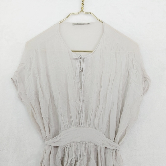 Allsaints Nevis Off White Anthropologie Tie Top Shirt Blouse P5176 - Picture 5 of 10